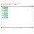Blue and Green Ten Frame Teams clings with six labeled frames shown to scale on a 4x6 foot whiteboard