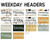 Modern Terrazzo printable weekday headers in terrazzo and solid styles