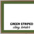 Green Striped style Tropical Botanical whiteboard cling border framing a whiteboard