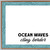 Ocean Waves style Tropical Botanical whiteboard cling border framing a whiteboard