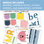 Bright kindness bulletin board pieces: banners, notes, letters, borders, and brain and pencil artwork