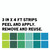 Blue and Green square whiteboard cling border swatch: 3 inch x 4 foot strips that peel, apply, and reuse