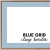 Blue Grid style Varsity Stripes whiteboard cling border framing a whiteboard
