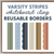 Varsity Stripes whiteboard cling borders in every style, shown side by side
