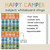 Happy Camper gingham subject clings in blue, green, and orange for Social Studies, Art, and Math