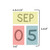 Pastel block calendar size guide: 6.5x3.25 inch month cling and 3x5 inch number clings