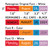 Rainbow mini calendar font and text color examples in white, black, and color