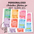 Sheets of personalized Valentine stickers for art supplies