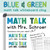 Blue and Green Math Talk whiteboard cling on a whiteboard