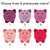 Pink and Purple piggy bank color choices for the money math clings