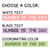 Text color choices: white, black, or a coordinating color