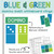Blue and Green domino whiteboard clings