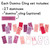 Pink and Purple domino set: 27 domino clings and an optional Domino header