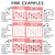 Rainbow whiteboard calendar examples in pink with round, square, mini, and handwritten numbers