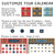Varsity Stripes plaid calendar options: background color, text color, number shape, size, and style