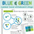 Blue and Green number bond whiteboard clings on a whiteboard
