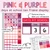 Pink and Purple Days at School ten frame display on a whiteboard