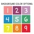 Rainbow color choices for the header and chart, numbered swatches