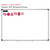 Pink and Purple 2D and 3D shapes whiteboard clings shown to scale on a 4x6 foot whiteboard mockup