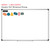 Retro Brights 2D and 3D shapes whiteboard clings shown to scale on a 4x6 foot whiteboard mockup