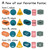 Retro Brights 2D and 3D shapes whiteboard clings font and text color examples