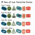 Tropical Botanical 2D and 3D shapes whiteboard clings font and text color examples