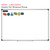 Happy Camper 2D and 3D shapes whiteboard clings shown to scale on a 4x6 foot whiteboard mockup