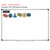 Happy Camper 2D and 3D shapes whiteboard clings shown to scale on a 4x6 foot whiteboard mockup
