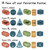 Happy Camper 2D and 3D shapes whiteboard clings font and text color examples