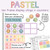 Pastel ten frame whiteboard cling with counters on a whiteboard