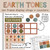Earth Tones ten frame whiteboard cling with counters on a whiteboard