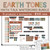 Earth Tones Math Talk Whiteboard Bundle (full whiteboard) with ten frame, place value, base 10, money, and shapes clings