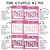 Pink and Purple whiteboard cling calendar examples in pink and purple mix three, showing fonts, text colors, and number styles