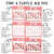 Pink and Purple whiteboard cling calendar examples in pink and purple mix five, showing fonts, text colors, and number styles