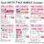 Overview of the Pink and Purple Math Talk cling sets: days at school ten frame, place value, and more