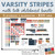 Varsity Stripes Math Talk Whiteboard Bundle (full whiteboard) with ten frame, place value, base 10, money, and shapes clings