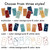 Totally Custom domino clings in three styles: multicolor, color with white dots, and white with color dots