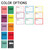 Rainbow color options for the folder, notebook, binder, reading book, and workbook clings