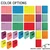 Rainbow color options for the folder, notebook, binder, reading book, and workbook clings