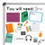 Rainbow You Will Need header with school supply clings on a whiteboard