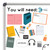 Retro Brights You Will Need header with school supply clings on a whiteboard