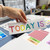 Rainbow "Today is" whiteboard cling in a classroom