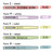 Pastel flair pen schedule clings showing font and black, white, or coordinating text color choices