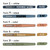 Varsity Stripes flair pen schedule clings showing font and black, white, or coordinating text color choices