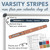 Varsity Stripes mini flair pen calendar clings on a whiteboard with an optional "Today is" cling