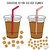 Pink and Purple iced coffee with 10 large or 20 small ice cube clings to choose from