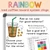 Rainbow iced coffee reward system clings with ice cubes and a class goal on a whiteboard