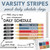 Varsity Stripes pencil daily schedule whiteboard clings with a free Daily Schedule header and optional time clings