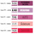 Pink and Purple schedule clings showing font and black, white, or coordinating text color choices