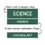 Blue and Green Science subject header cling with Agenda and Vocabulary subheader clings